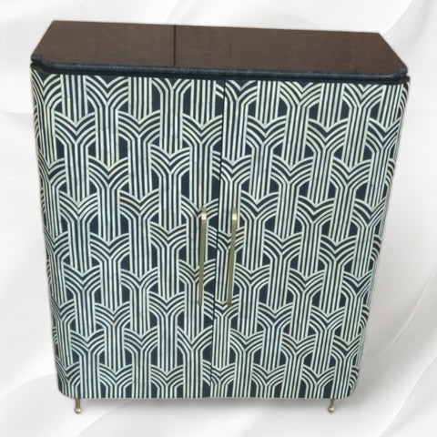 Midtown Bone Inlay Bar Cabinet Black