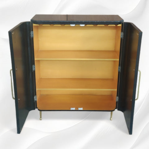 Midtown Bone Inlay Bar Cabinet Black
