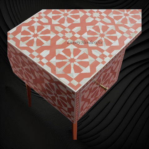 Moroccan Bone Inlay Desk Orange
