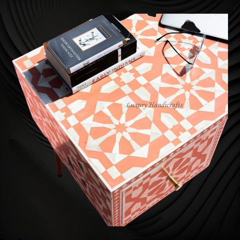 Moroccan Bone Inlay Desk Orange