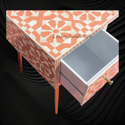 Moroccan Bone Inlay Desk Orange