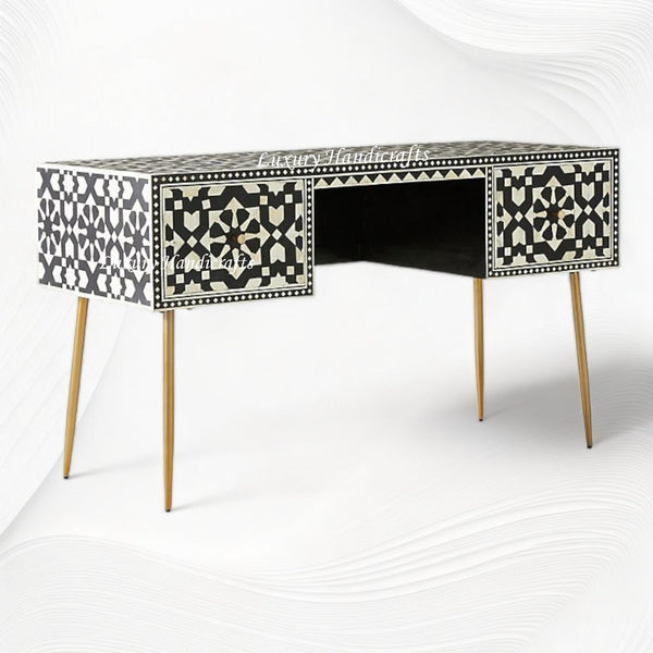 Moroccan Bone Inlay Desk Black