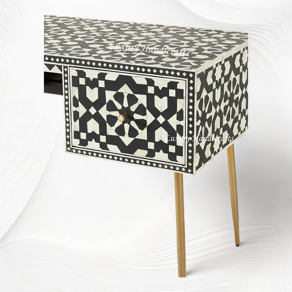 Moroccan Bone Inlay Desk Black