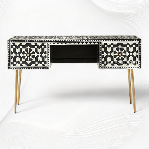 Moroccan Bone Inlay Desk Black