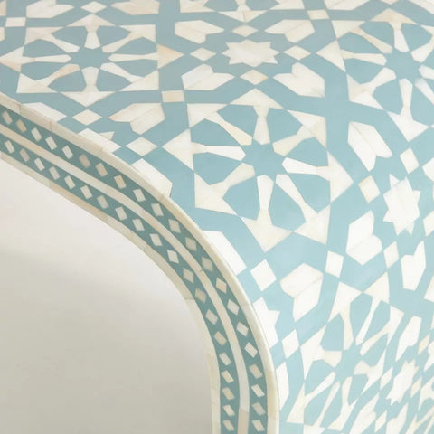 Moroccan Inlay Waterfall Console Table Green