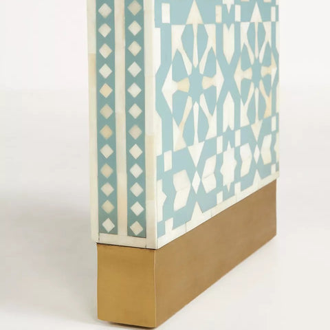 Moroccan Inlay Waterfall Console Table Green