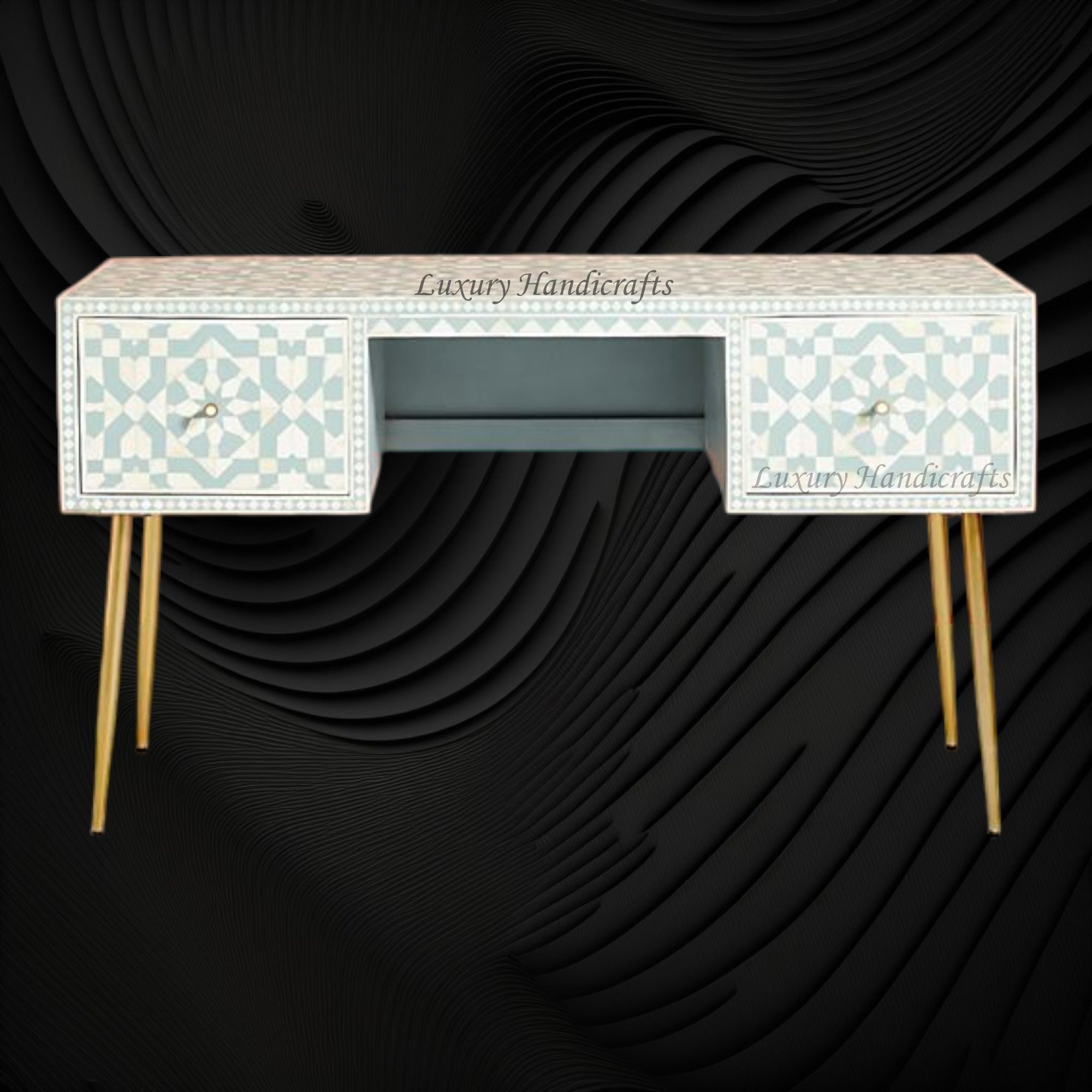 Moroccan Bone Inlay Desk Green