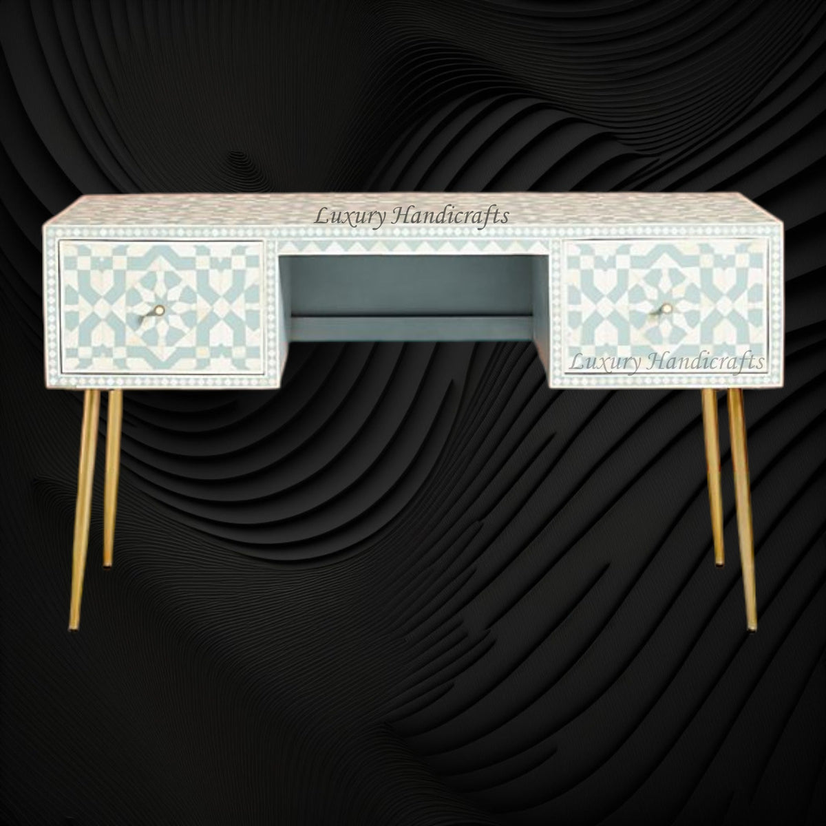 Moroccan Bone Inlay Desk Green