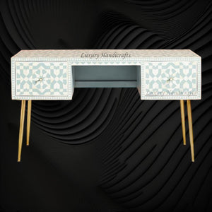 Moroccan Bone Inlay Desk Green