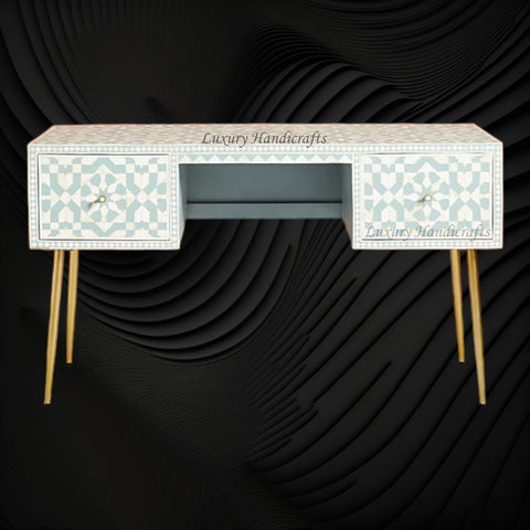 Moroccan Bone Inlay Desk Green