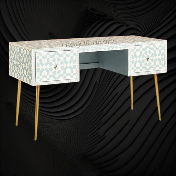Moroccan Bone Inlay Desk Green