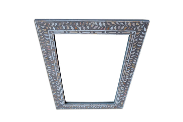 Grey Mother Of Pearl Inlay Leaf Mirror