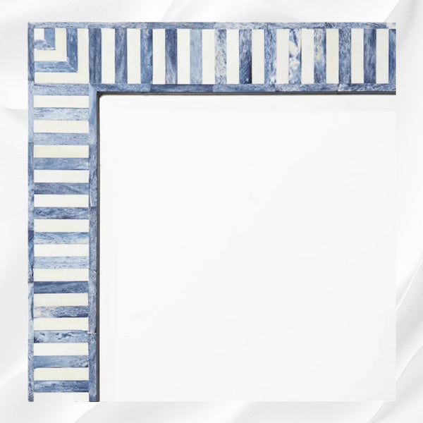 Nala Bone Inlay Striped Mirror Blue