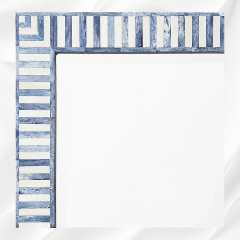 Nala Bone Inlay Striped Mirror Blue
