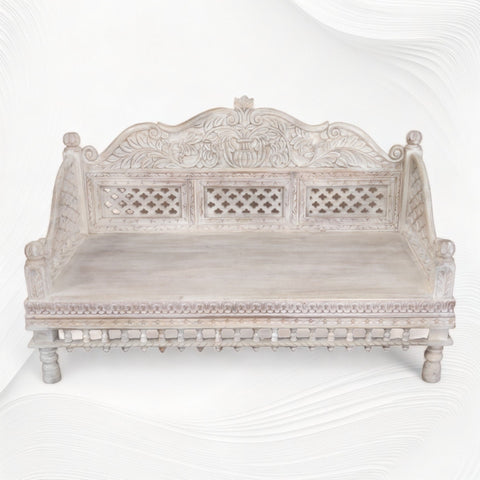 Natalie Handcarved Daybed White Distress