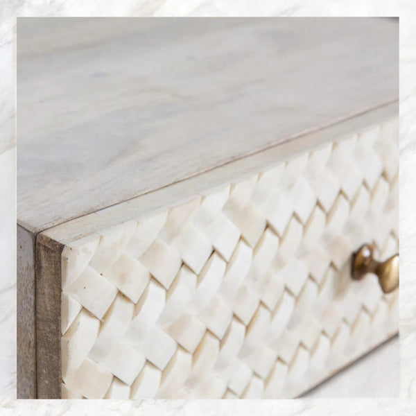 Nora Herringbone Bone Inlay Bedside