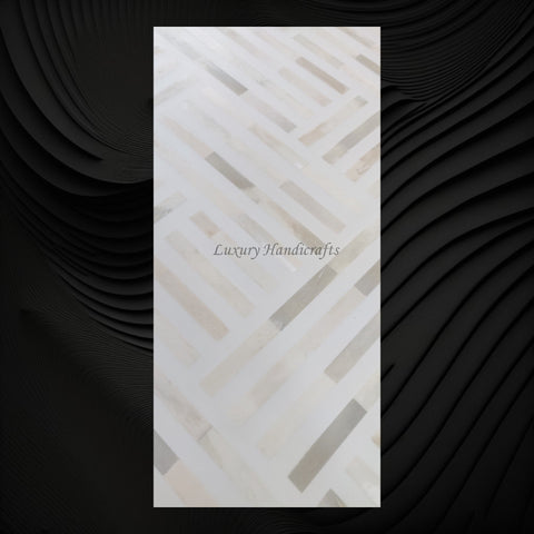 Optical Waterfall Bone Inlay Coffee Table White 4