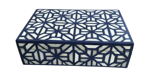 Tortoise Bone Inlay Box Indigo