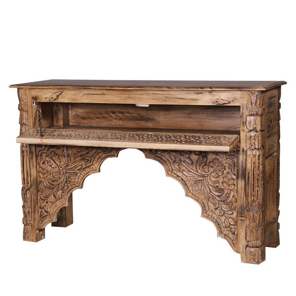Mango Wood Traditional Hand Carved Console Table