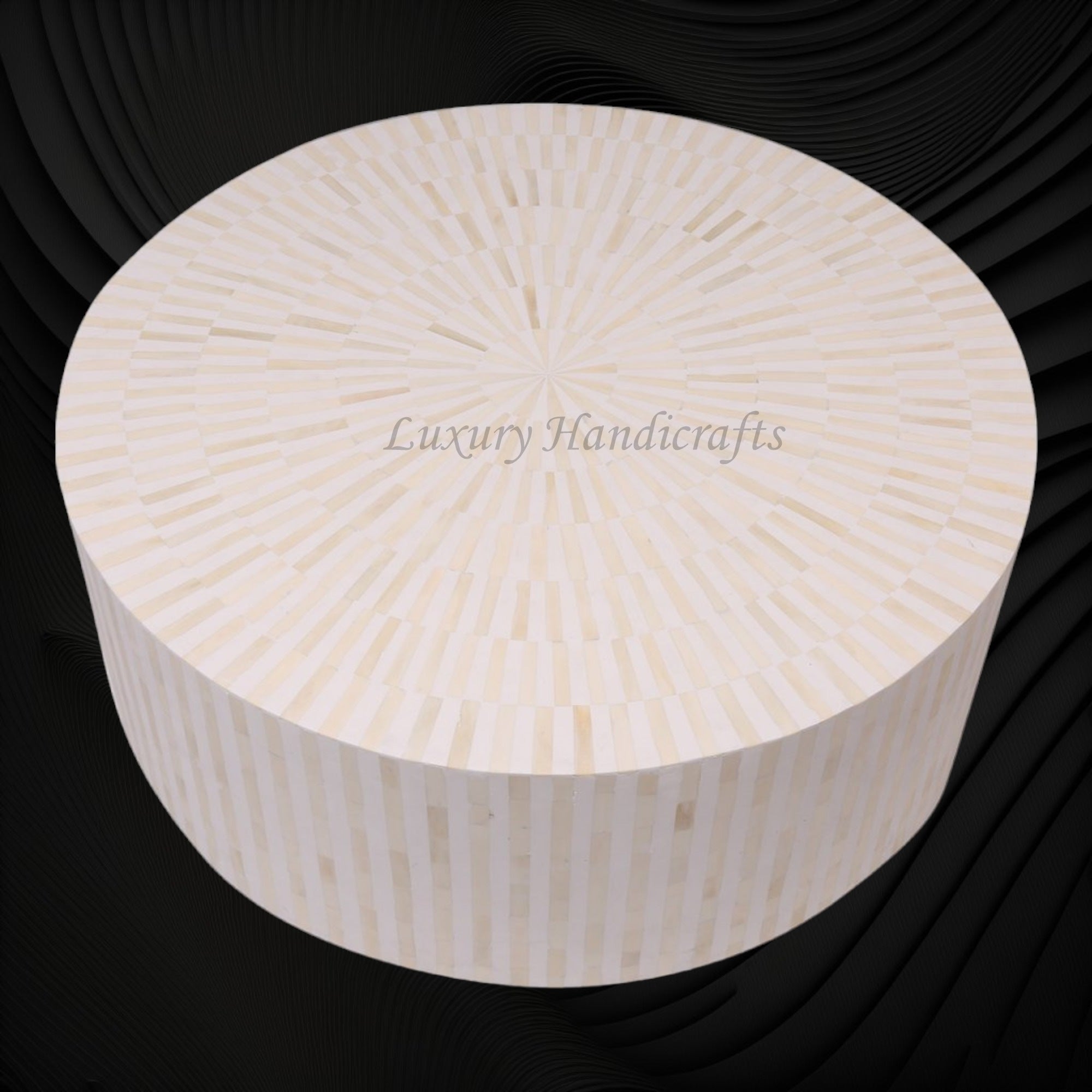 Round Coffee Table Stripe white 2