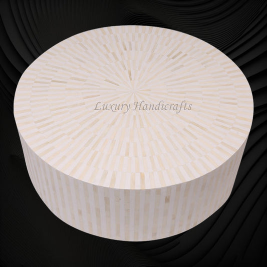 Round Coffee Table Stripe white 2