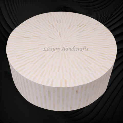 Round Coffee Table Stripe white 2