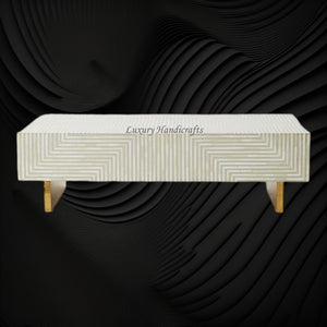 Stripe Bone Inlay Coffee Table Grey 1