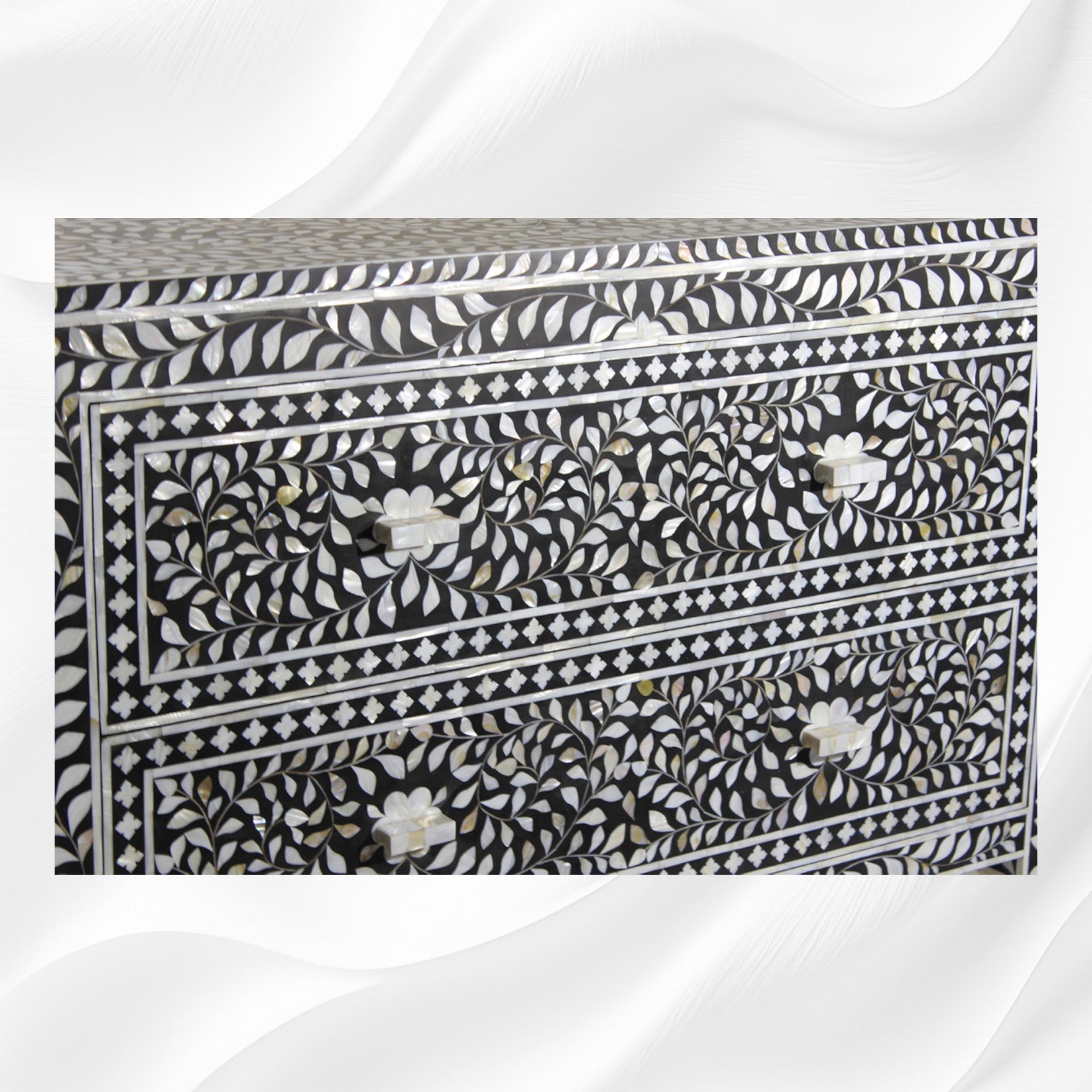 Shamiana MOP Inlay Chest of 2 Drawers Black