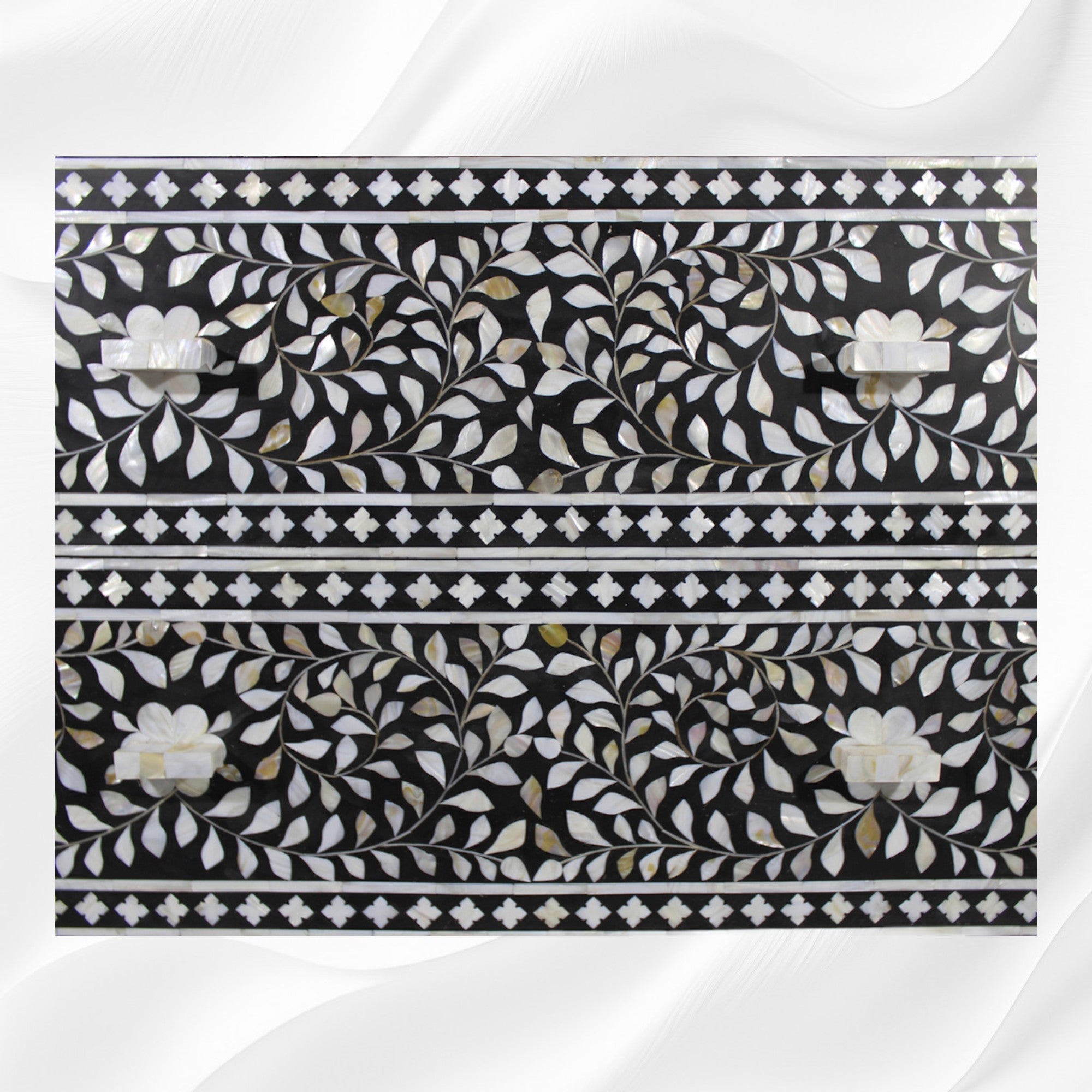 Shamiana MOP Inlay Chest of 2 Drawers Black