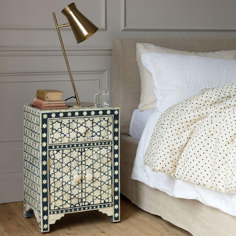 Star Bone Inlay Bedside Grey