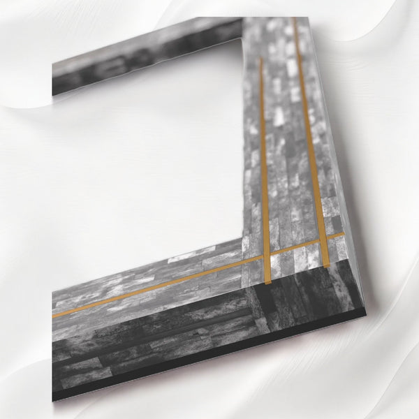 Stella Colored Bone and Brass Inlay Mirror Grey