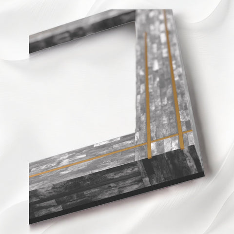 Stella Colored Bone and Brass Inlay Mirror Grey