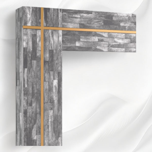Stella Colored Bone and Brass Inlay Mirror Grey