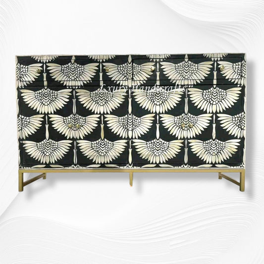 Bone Inlay Swan Buffet Black