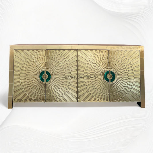 Talitha Brass Embossed 4 Door Credenza
