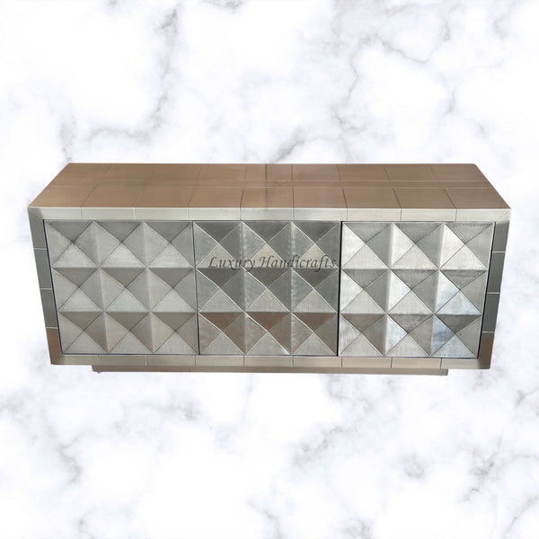Talitha Silver Metal Embossed Credenza