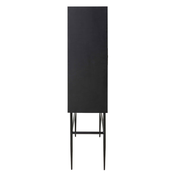 Tasma Arrow Bone Inlay Bar Cabinet Black