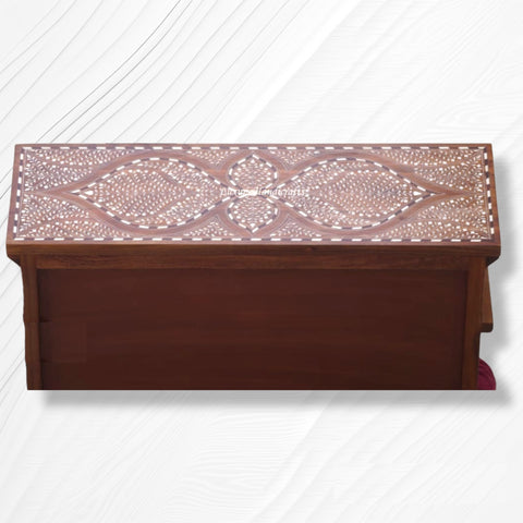 Teak Wood Bone Inlaid Cabinet