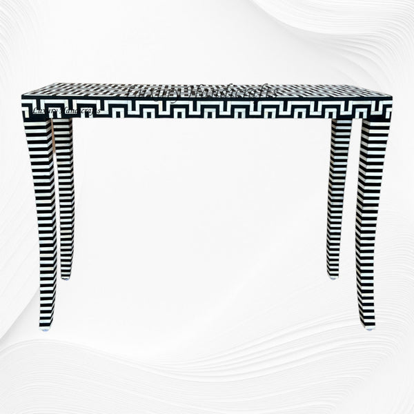 Tic Tac Bone Inlay Console Black