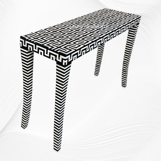 Tic Tac Bone Inlay Console Black