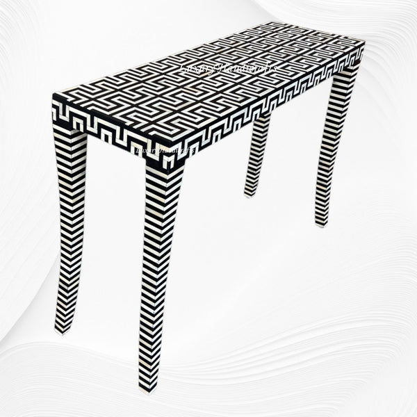 Tic Tac Bone Inlay Console Black