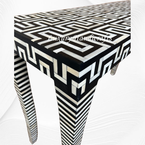 Tic Tac Bone Inlay Console Black