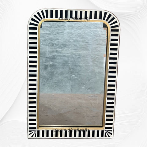 Waterfall Bone Inlay Mirror Black