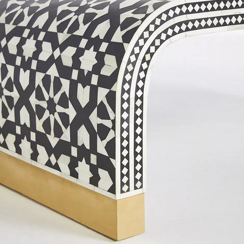 Moroccan Inlay Waterfall Coffee Table Black