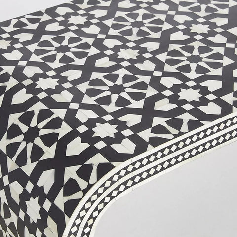 Moroccan Inlay Waterfall Coffee Table Black