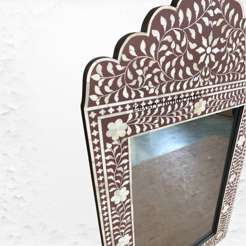 Bone Inlay Crested Mirror Brown