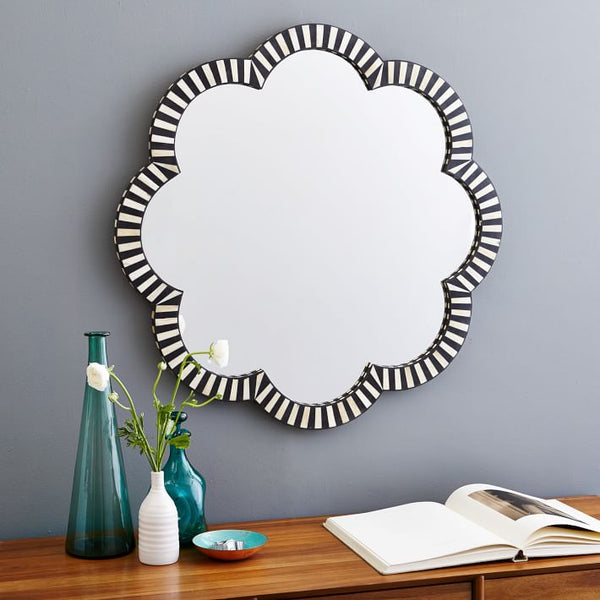 Bone Inlay Flower Mirror