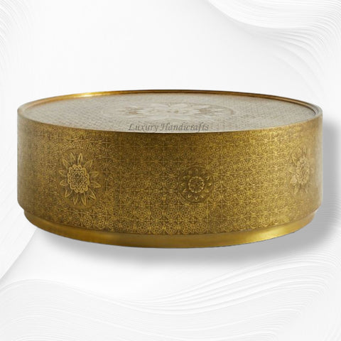 Jaden Antique Brass Embossed Coffee Table