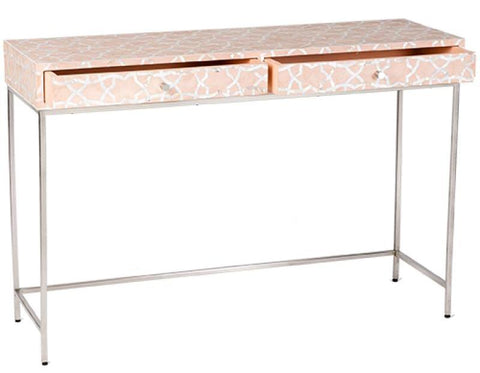 Fez Mother Of Pearl Inlay Console - Pale Pink