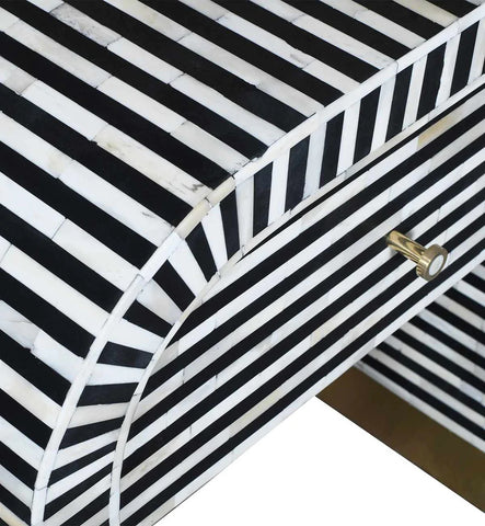 Waterfall Bone Inlay Bedside Black